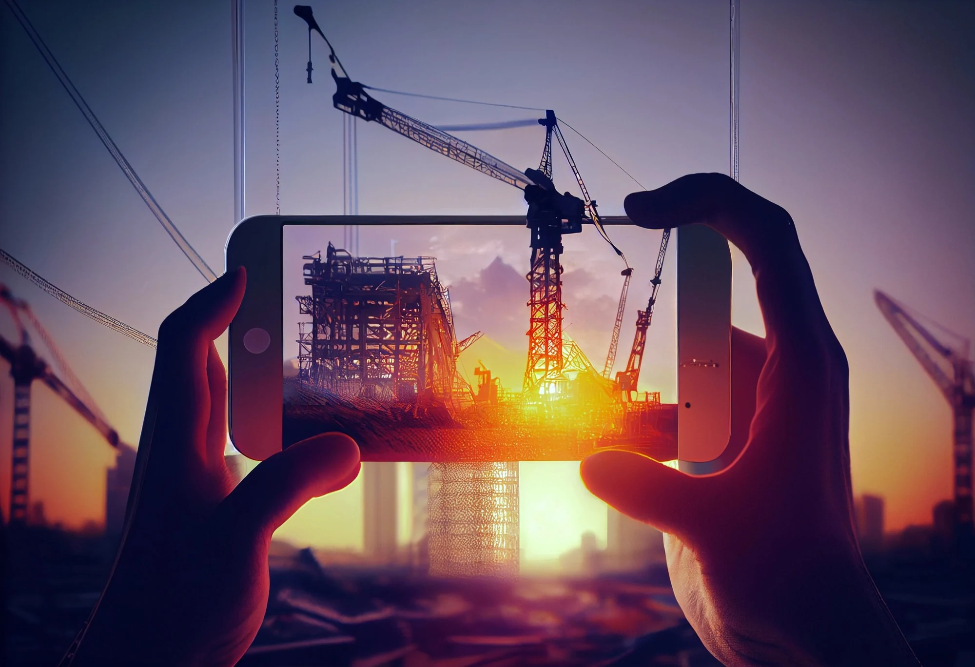 Construction viewed through a digital device