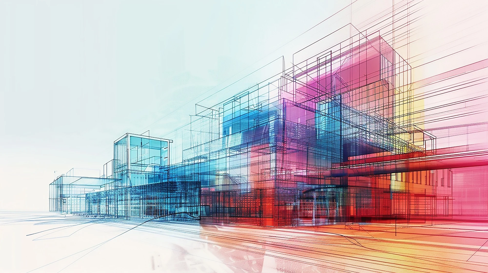 Construction model and connected information illustration
